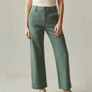 Lou & Grey the high rise wide Leg militar Green pants size 32